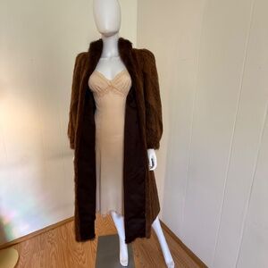 1980 Beaver Fur Coat, Structured Shoulders, Balloon Sleeves, Striking Color